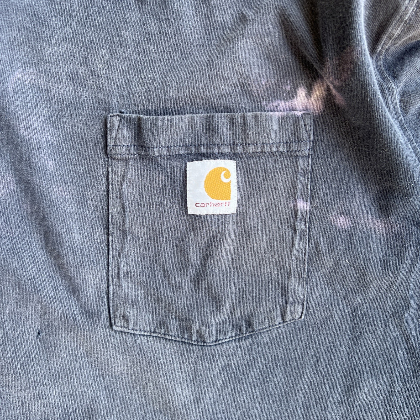 Carhartt Original Fit Mens 2XL Navy Pocket Tee Bridge Graphic Distressed Faded