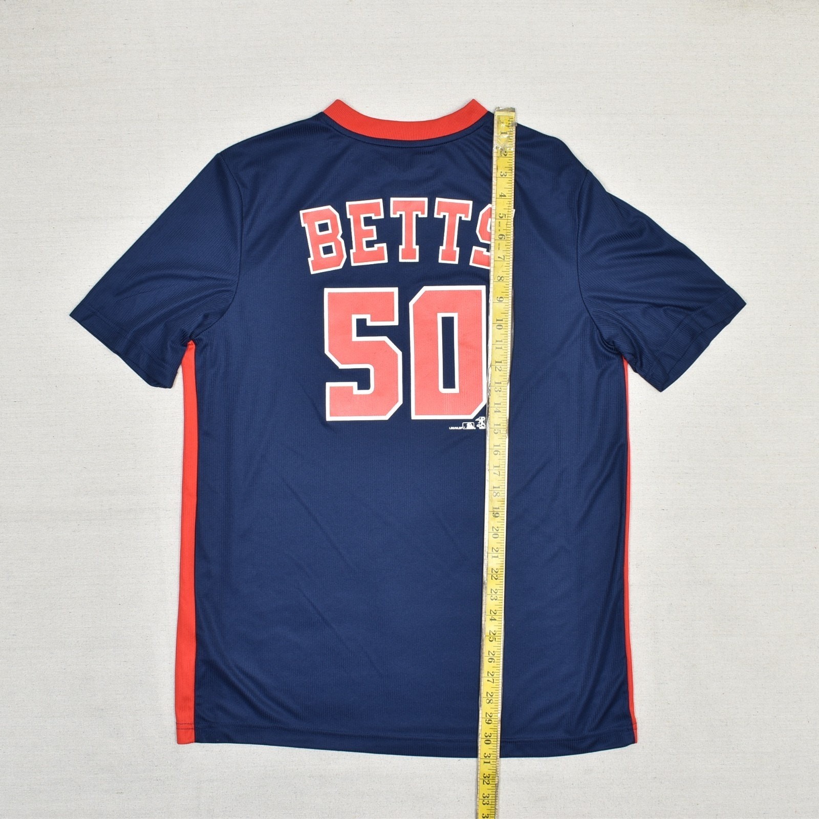 MLB Men’s Tee Jersey Polyester Multicolor Size XL Red Sox Betts #50 Baseball