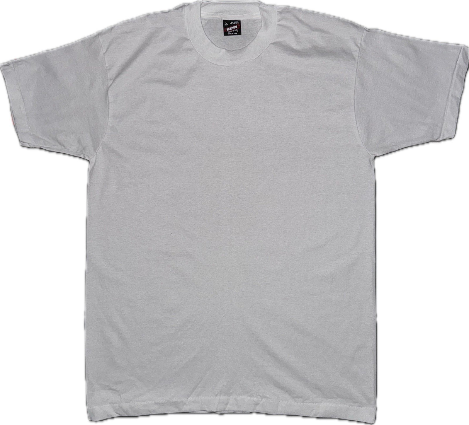 Vintage NOS 90’s Large White Fruit Of The Loom Best T-shirt. Single Stitch. USA