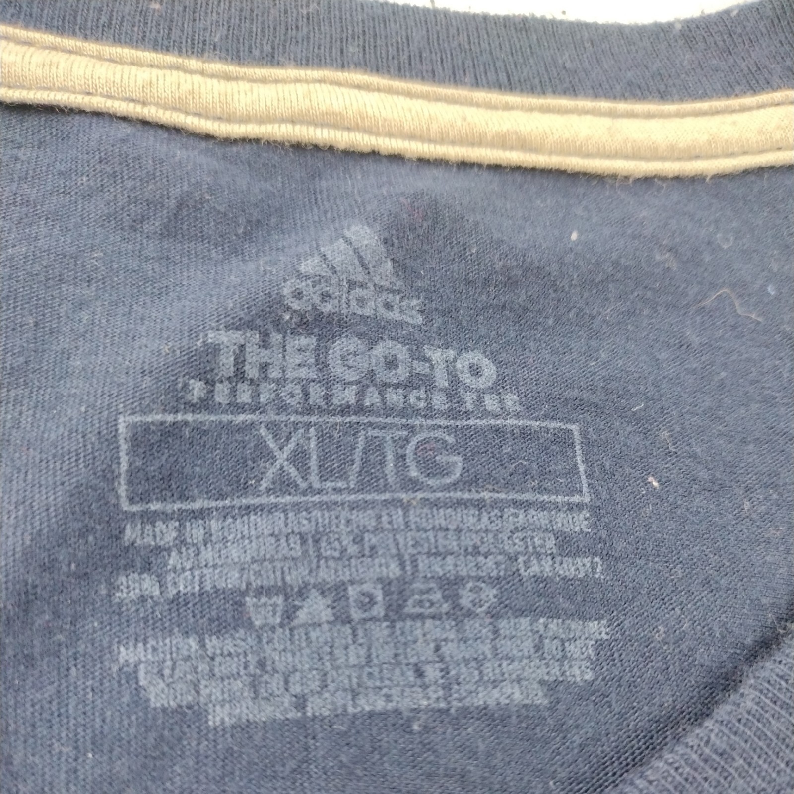 Adidas Men’s XL The Go To Performance Tee Short Sleeve Crew Neck Blue Logo