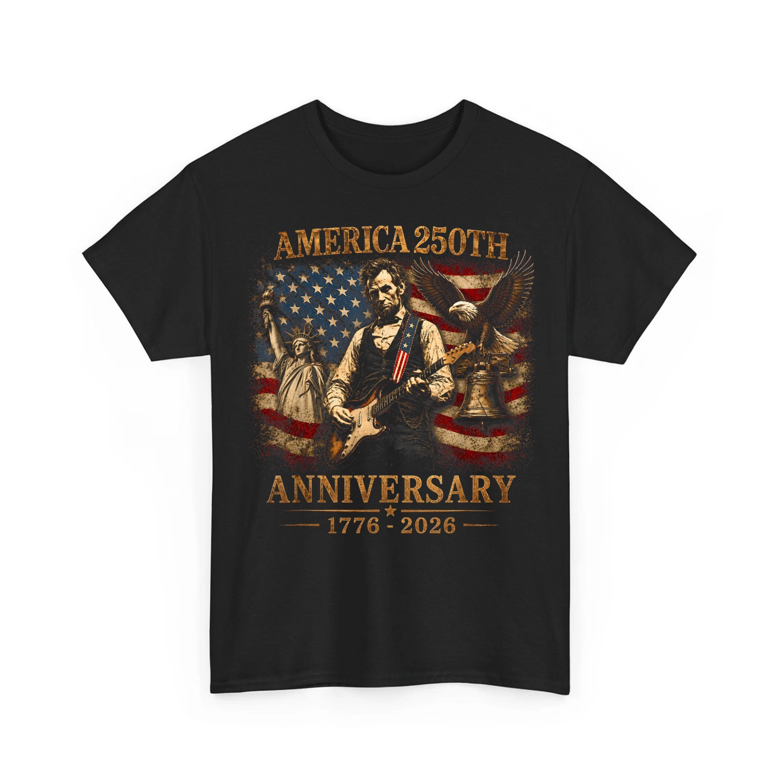 Abraham Lincoln Guitar America 250th Anniversary 1776 2026 Unisex T-Shirt