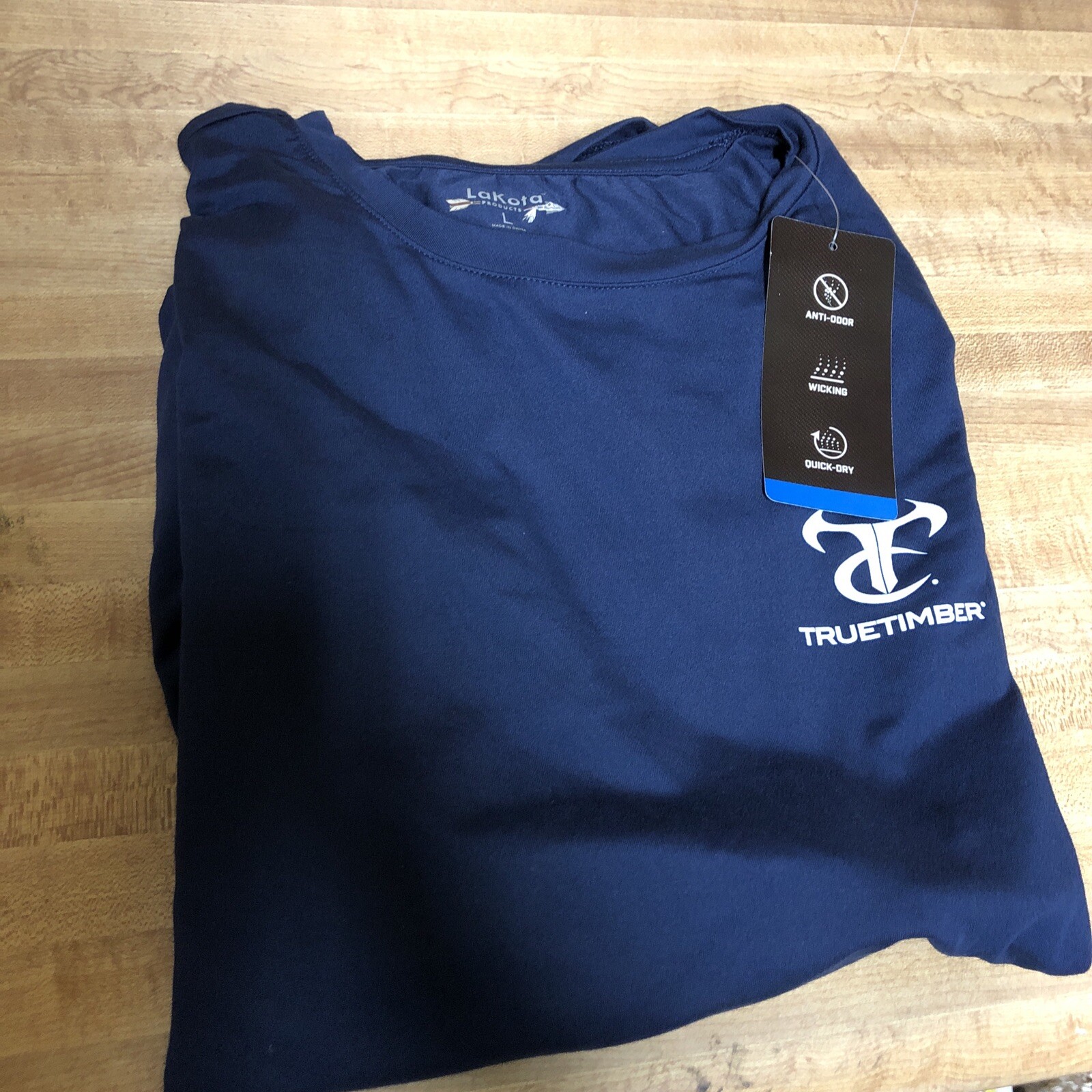 TrueTimber Men’s Navy Anti-Odor Wicking Shirt Size Large New