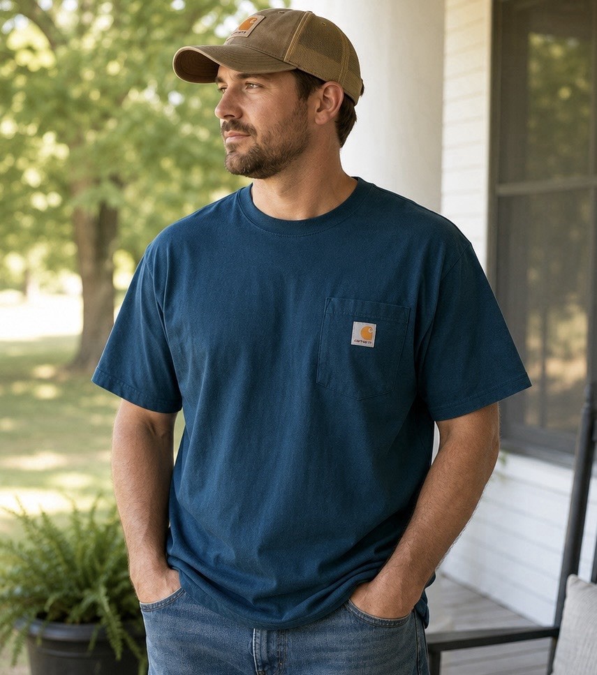 Carhartt Men’s XL Original Fit Pocket T Shirt Dark Teal Heavyweight