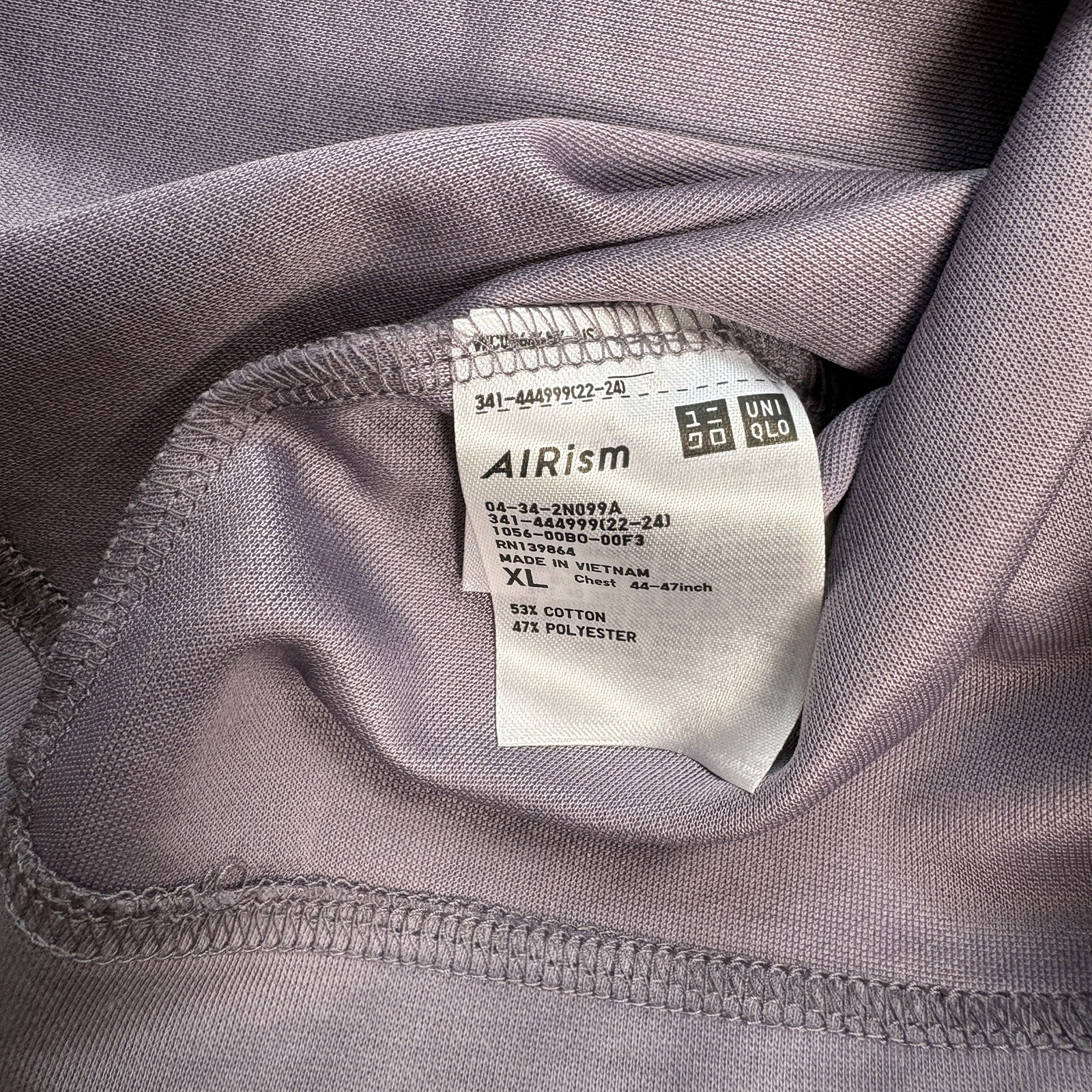 UNIQLO U AIRism Cotton Oversized Purple T-shirt size XL