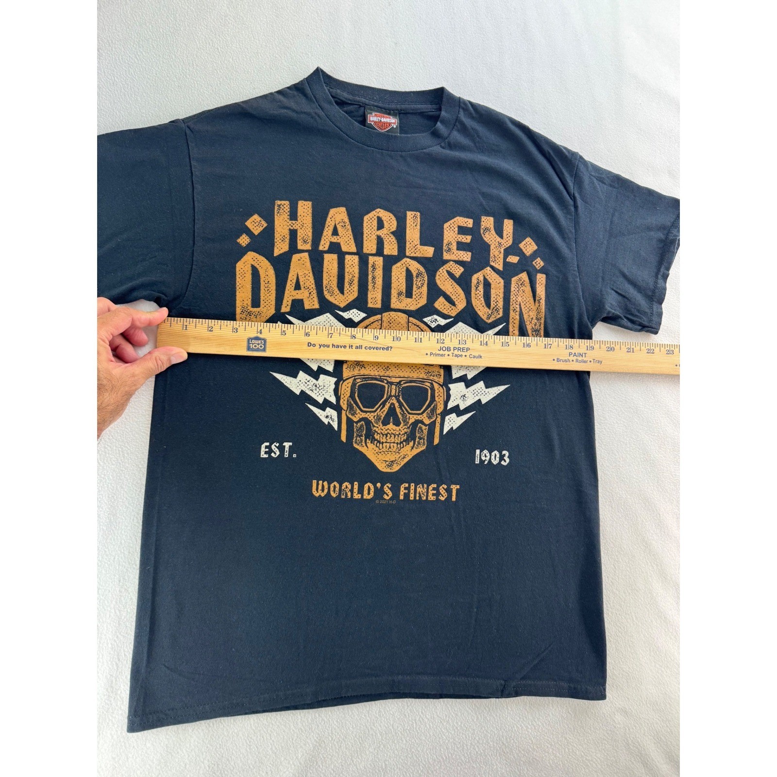 Harley Davidson Skull Graphic T Shirt Men Medium Black Worlds Finest Gainesville