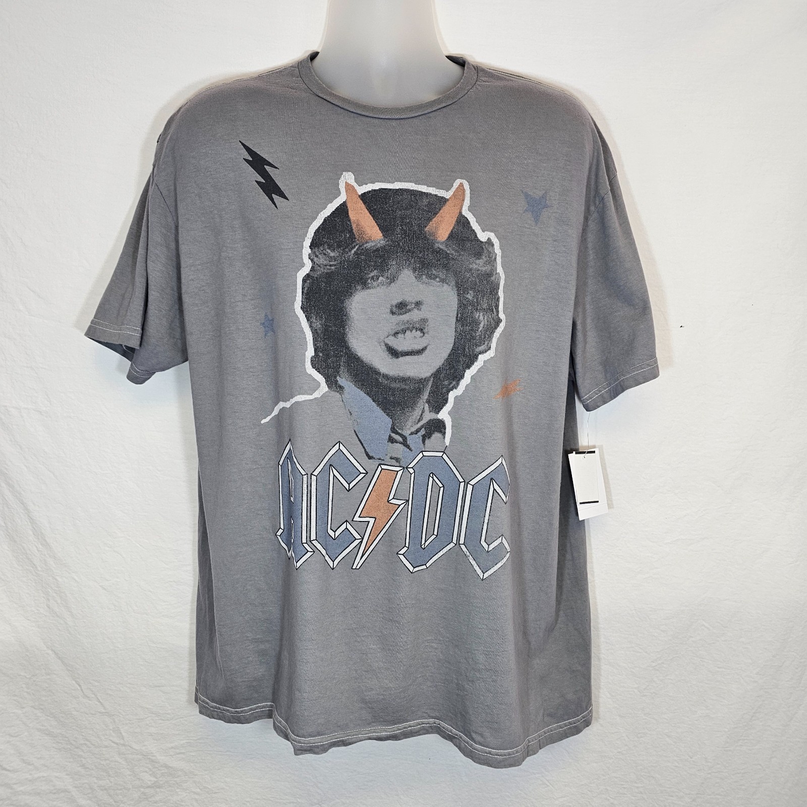 AC/DC T-Shirt Angus Young Grey Multiple Sizes Official AC DC Merch T Shirt NEW