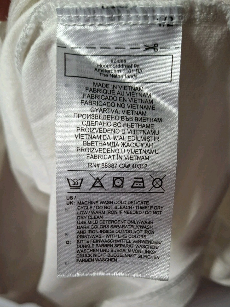 Adidas Orignals T-Shirt Mens S White Regular Fit Short Sleeve Crew Neck Pullover
