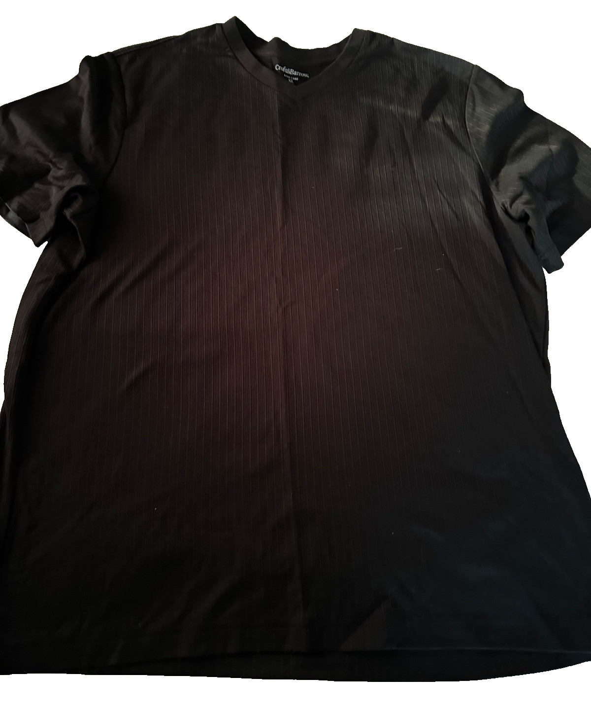 Croft & Barrow Easy Care Men’s Size XL V-Neck Dress T-Shirt Black Short-Sleeve
