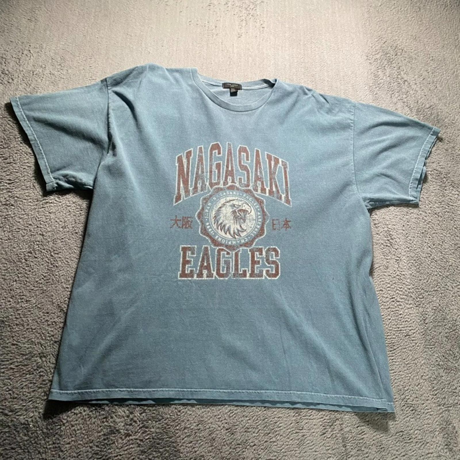 New Look T-Shirt Men Large Blue Short Sleeve Nagasaki Eagles