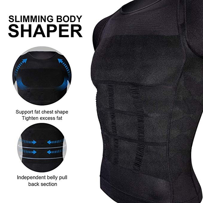 Men Shirts Gynecomastia Compresson Tank Top Slimming Body Shaper Vest Undershirt