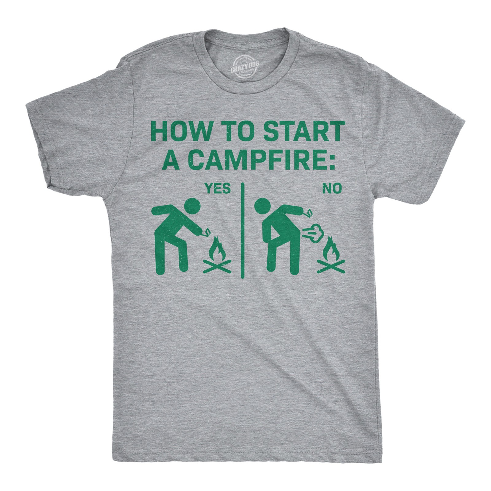 Mens Funny T Shirts How to Start A Campfire Sarcastic Camping Graphic Novelty