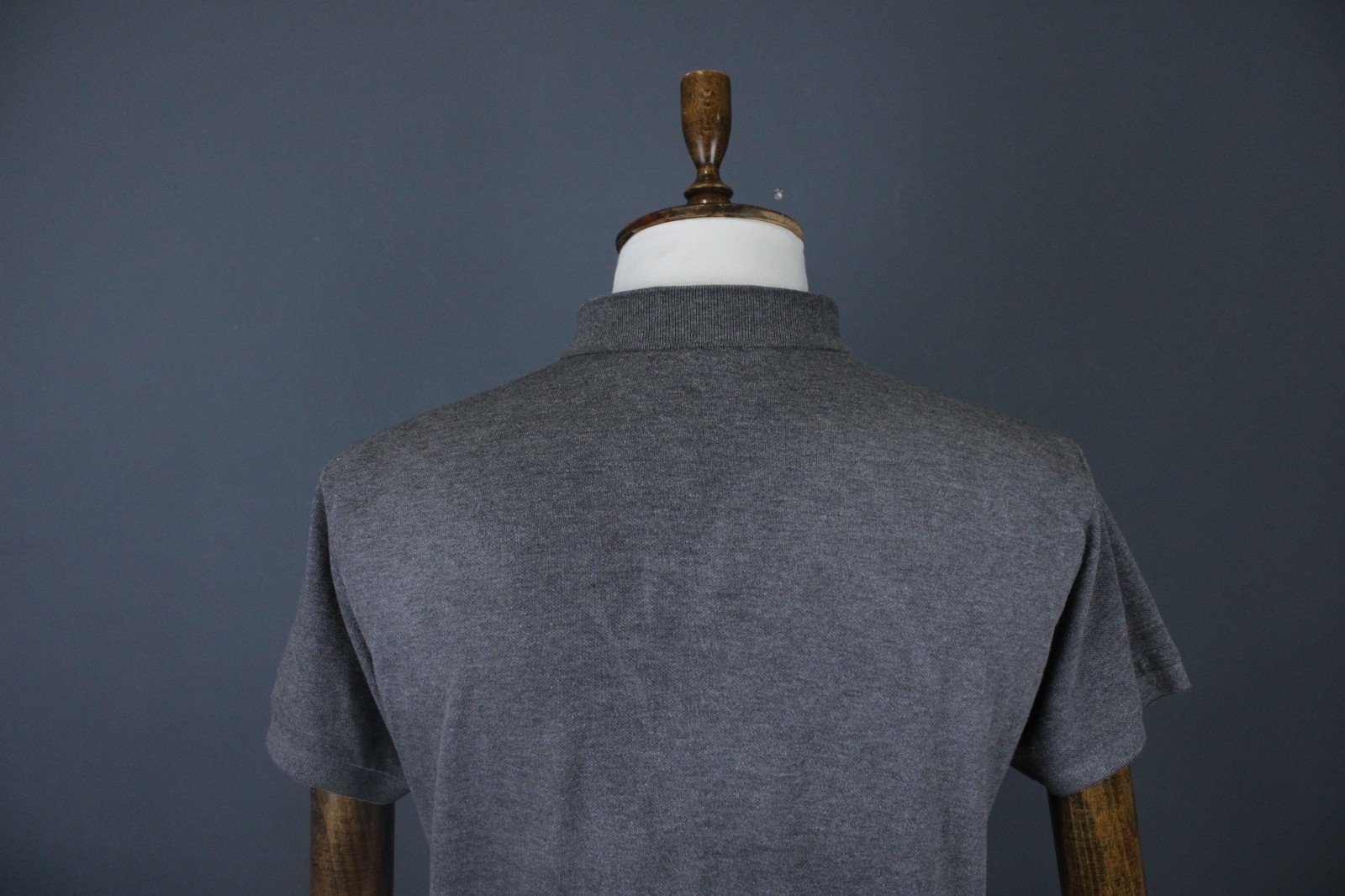 Polo Ralph Lauren Custom Fit Grey Solid Cotton Short Sleeve Polo Shirt Size L
