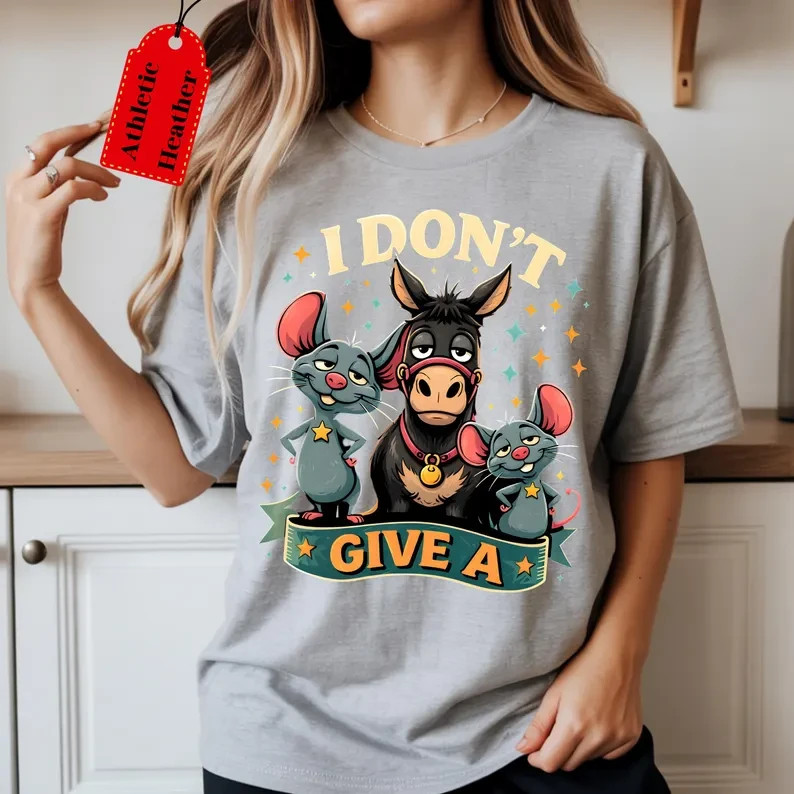 I Don’t Give a Mouse and Donkey T-Shirt,Sarcastic Tee,Donkey Lover Gifts Tee