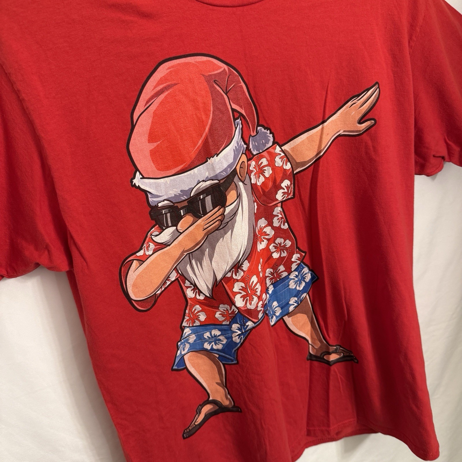 Dabbing Santa Christmas in July Summer Vacation T-Shirt Unisex T-shirt Large