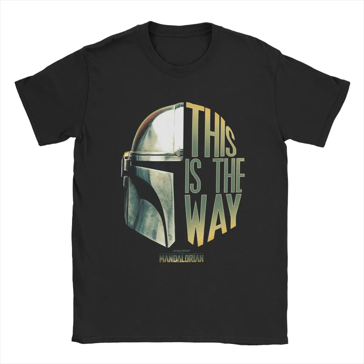 This Is The Way Helmet Mandalorians T-Shirts Men Casual Pure Cotton Tee Shirt