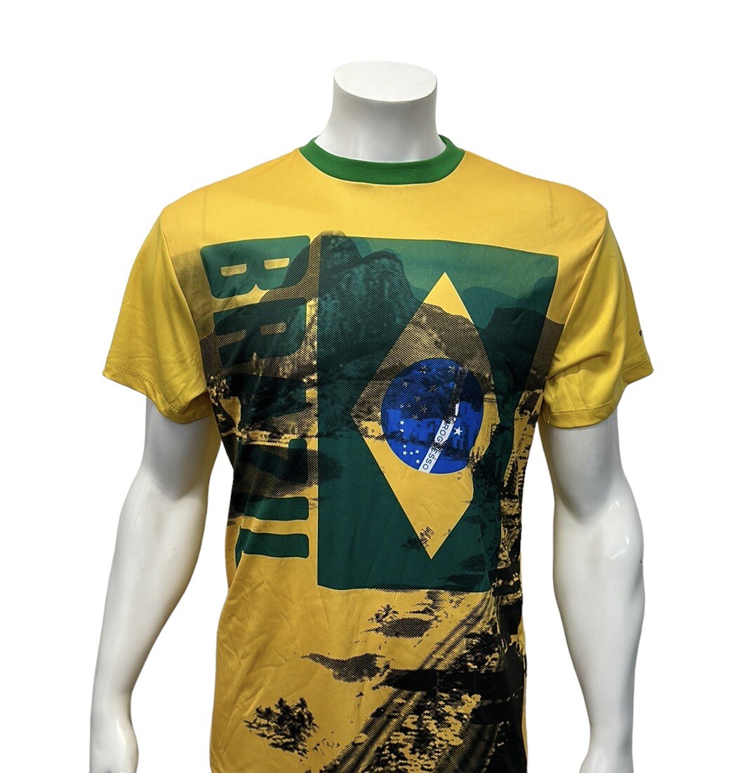 2014 FIFA World Cup Official License Yellow Green Brazil Brasil Neymar Shirt MD