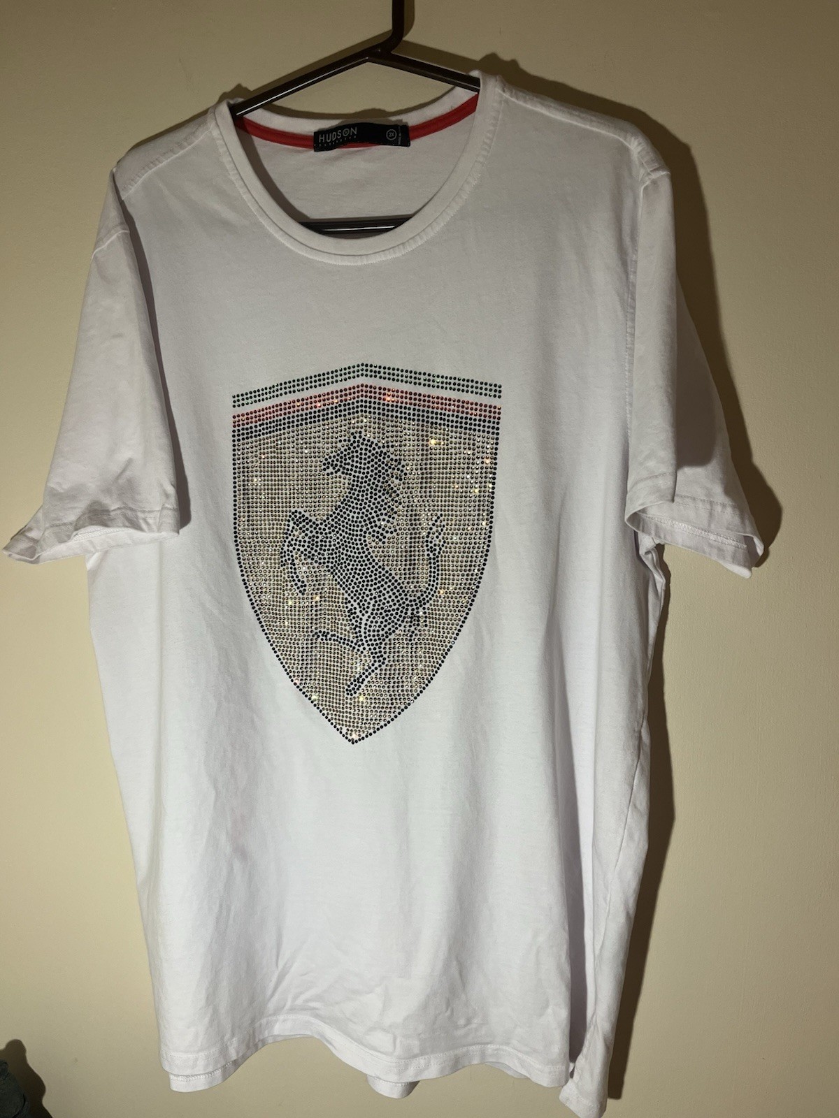 Hudson Tshirt Men’s 2XL Ferrari Embellished With Gem Stones Soft Cotton