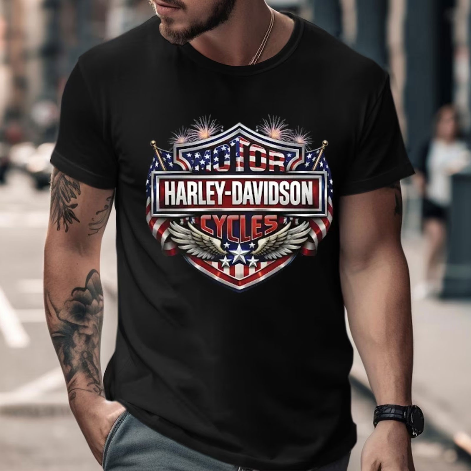 Harley-Davidson America 250th Anniversary Shirt 2026 Independence Day Cotton Tee