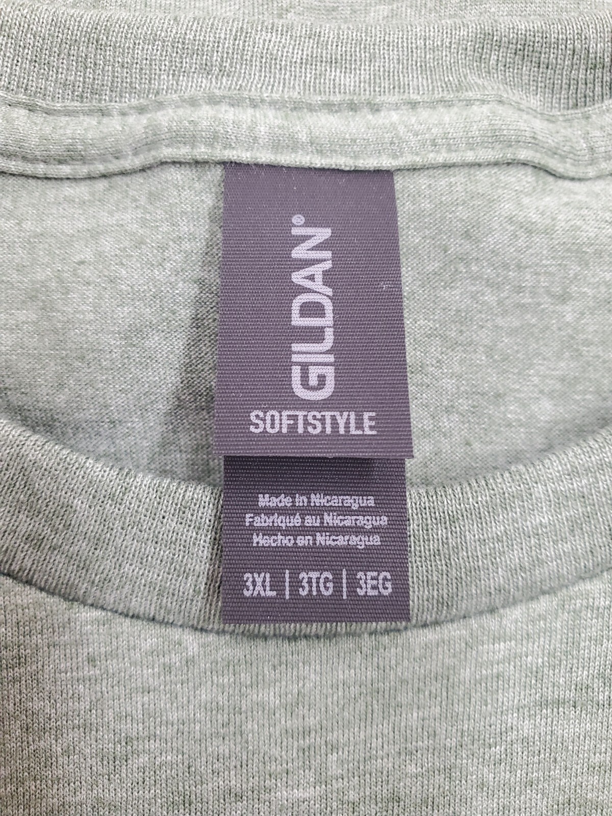 Gildan G640 Mens 3XL Short Sleeve Plain Softstyle T-Shirt Heather Military Green