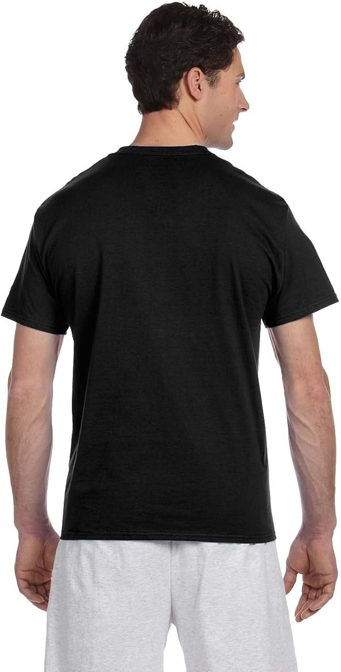 Champion Basic T-Shirt Black Men’s Short Sleeve Crew Neck Tag Free 100% Cotton