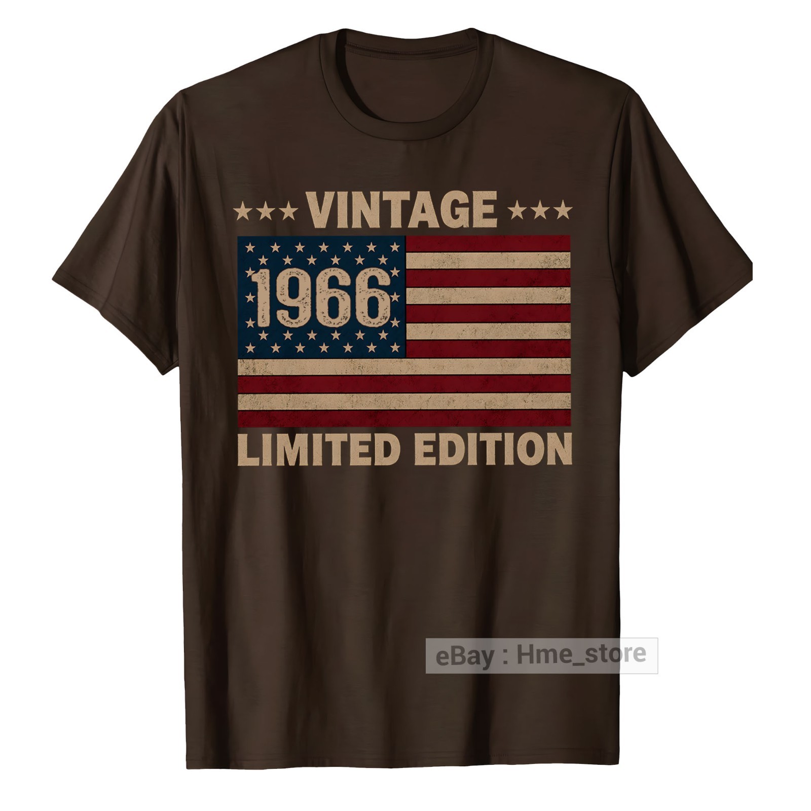 US Flag 60th Birthday American USA Born in 1966 T-Shirt 60 Years old Bday Tee