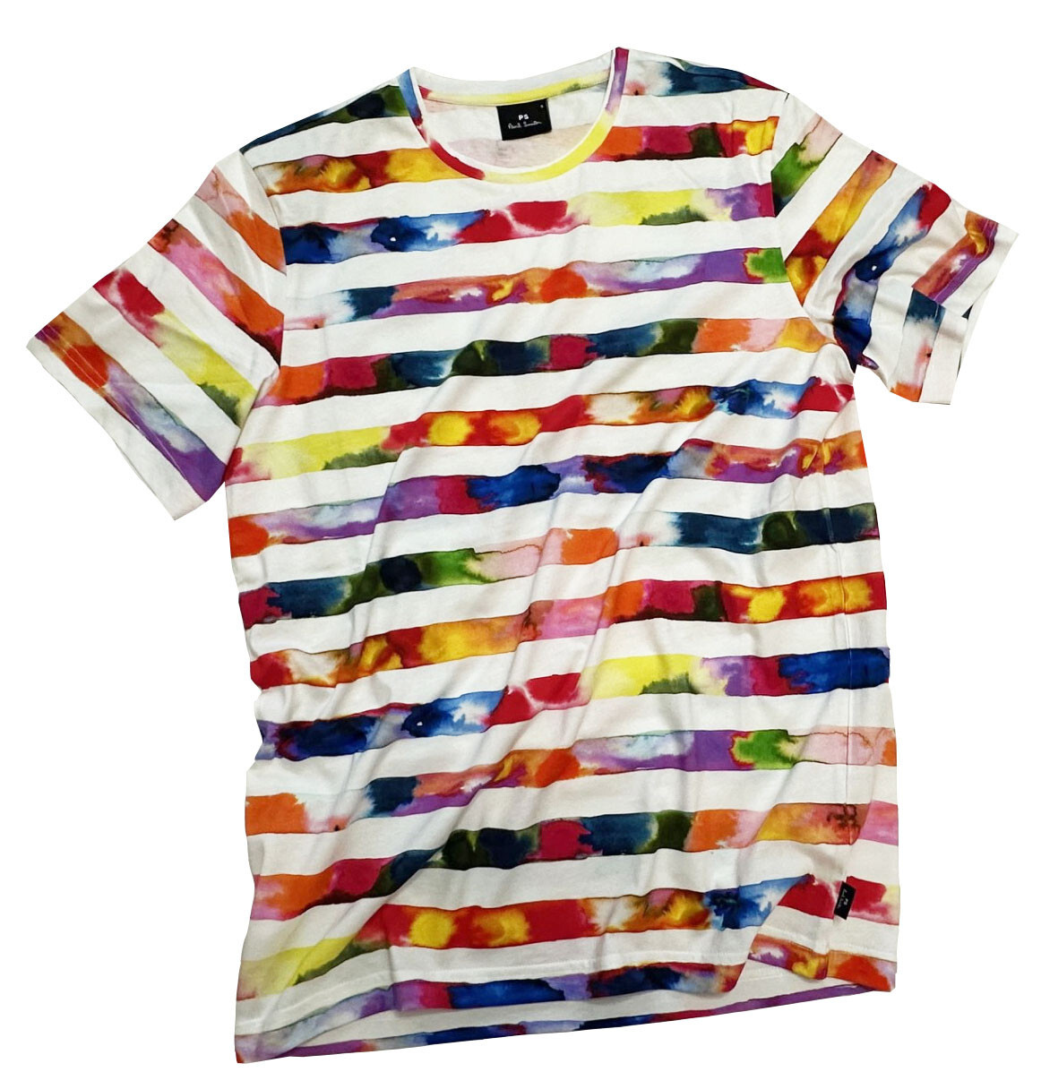 PAUL SMITH 100% COTTON MULTICOLOURED T-SHIRT / TOP BRAND NEW TAGS RARE SZ-S