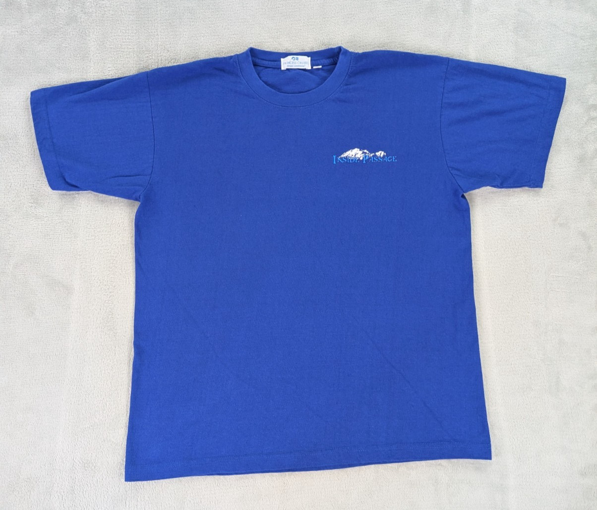 Princess Cruises T Shirt Inside Passage Blue Short Sleeve Men Medium