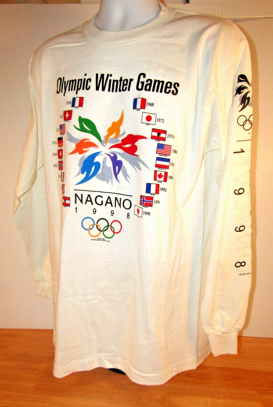 VTG Orig. Nagano 1998 Olympic Winter Games Crew Neck T-Shirt Men’s Large / 42″