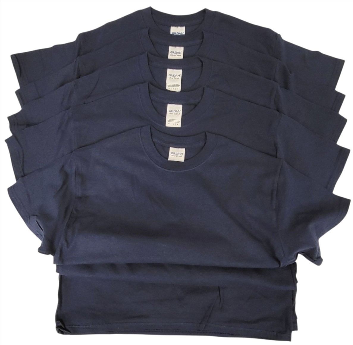 5 PACK Gildan Medium Blue Ultra Cotton Short Sleeve Blank Crew Neck Tee T-Shirt