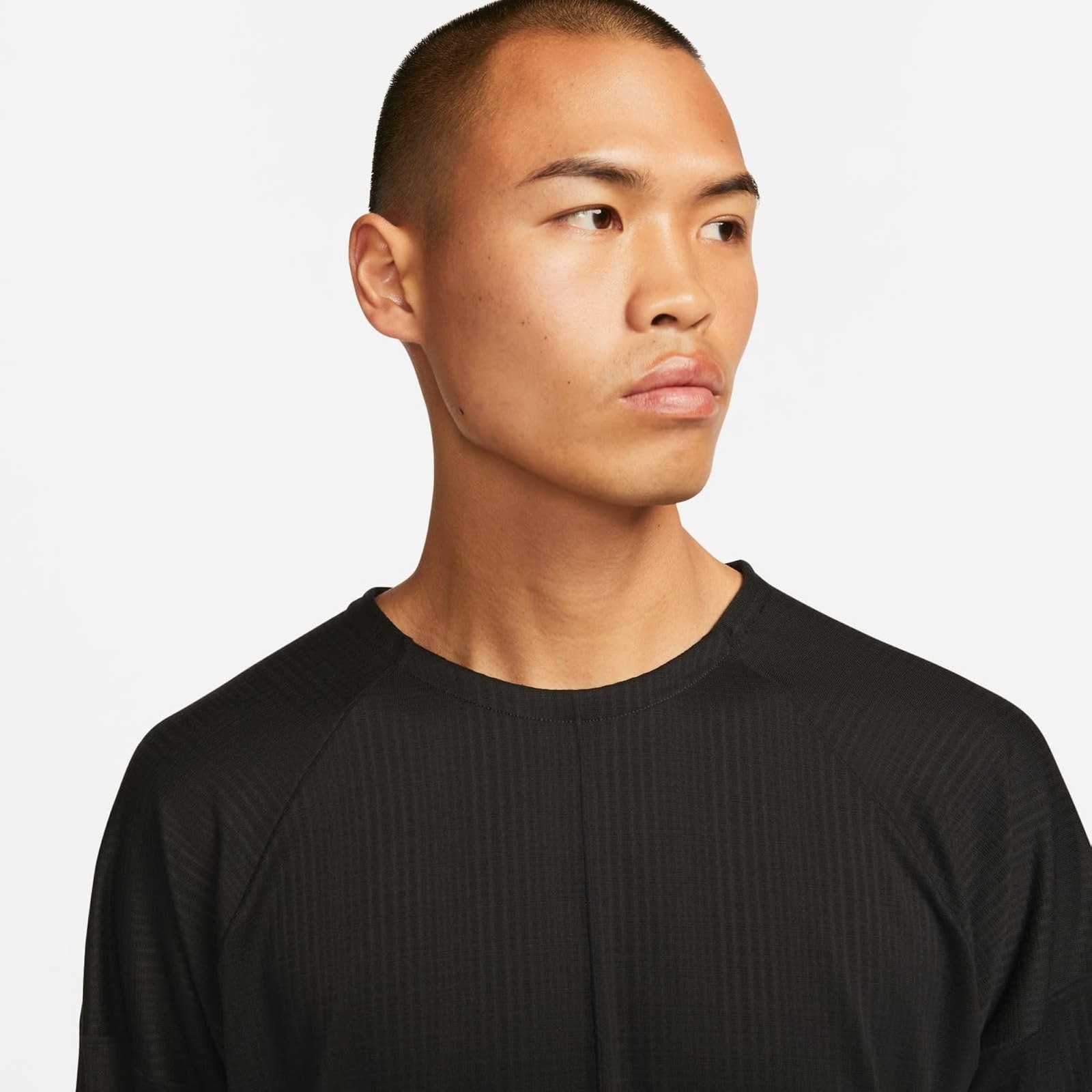 Nike Yoga Men’s Dri-FIT Crew Top (Black/Black, FB7775-010) Size Medium – black –