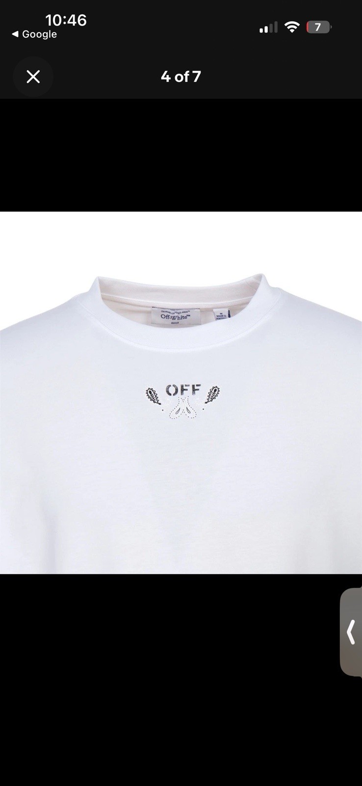 Off-White Bandana Arrow Skate Tee White M Graphic Logo Crew Neck Short Sleeve