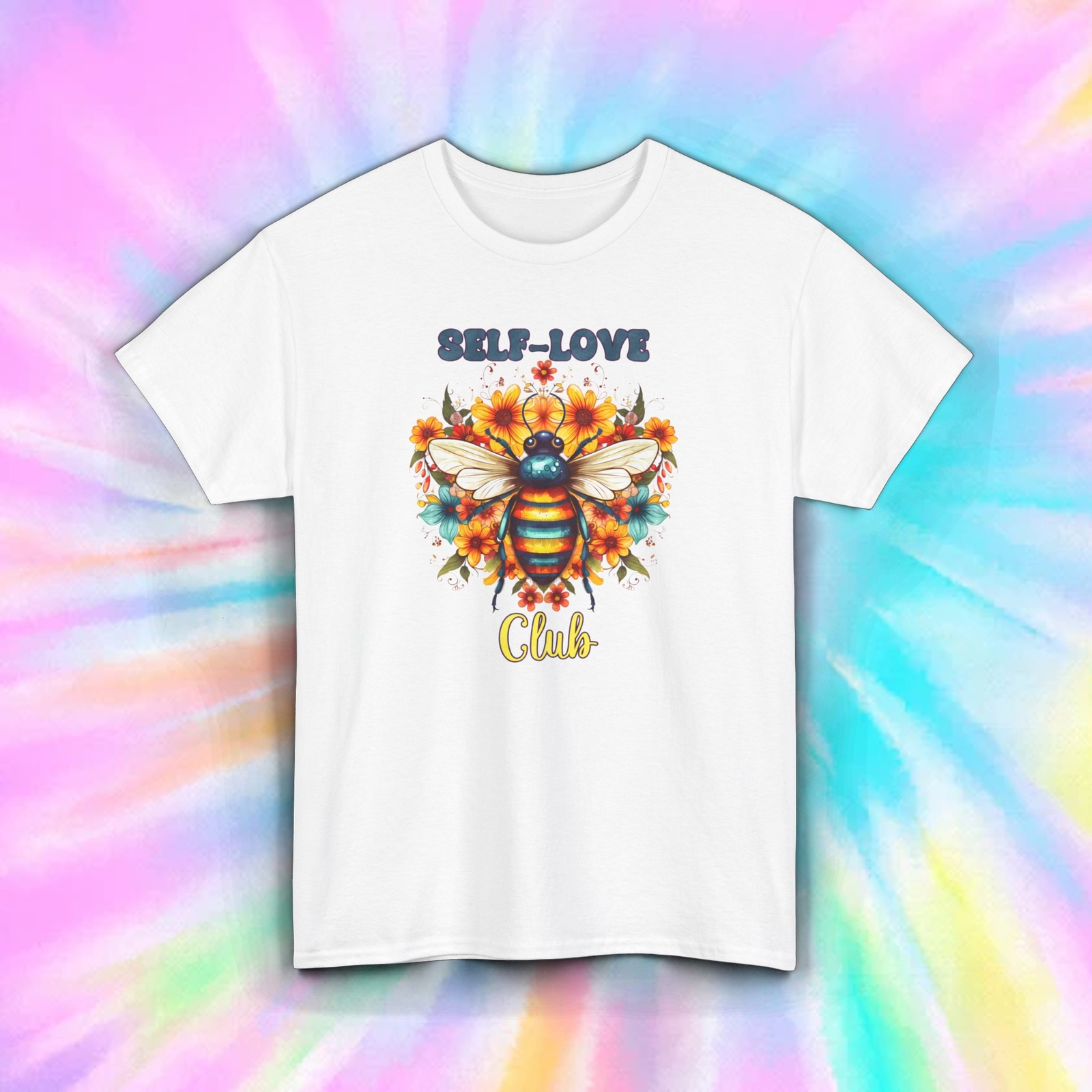 Self-Love Club | Bee Floral Graphic Tee | Positive Vibes Shirt S-5XL