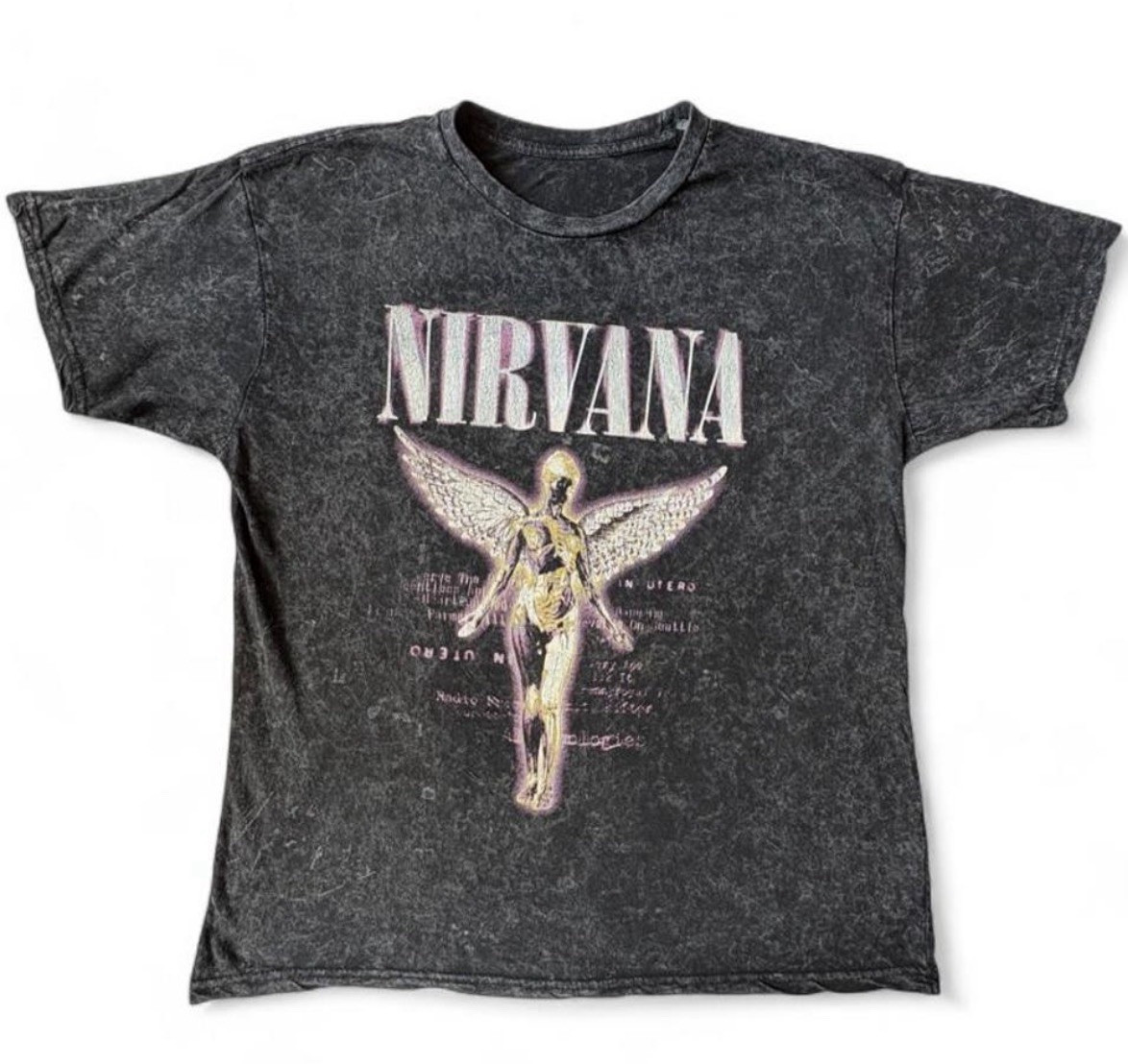 Nirvana In Utero T-Shirt Men’s XL Black Graphic Logo Short Sleeve Crew Neck