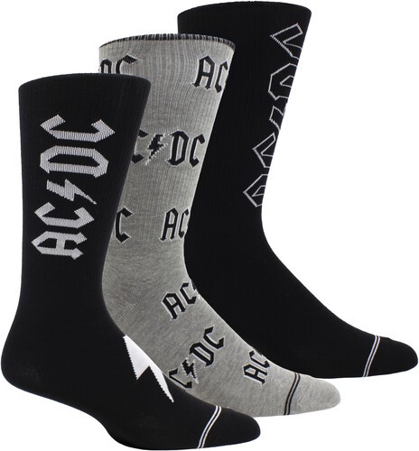 AC/DC – Perri’s – AC/DC – Volume – Crew Socks (3 Pack) [New ] Socks, 3 Pack