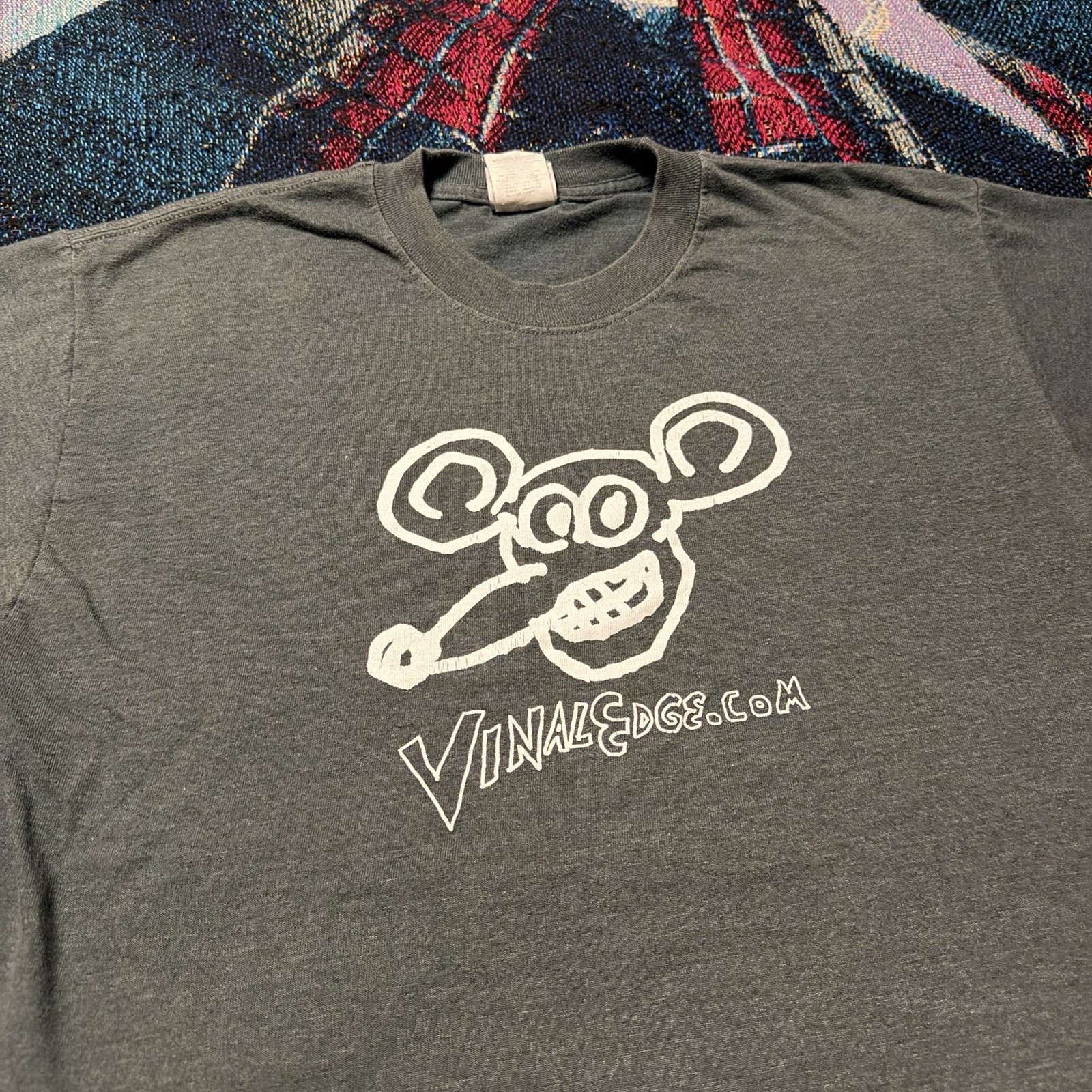 Vintage Y2K Daniel Johnston Vinal Edge Records Ratzoid Grey Shirt Men’s M Music