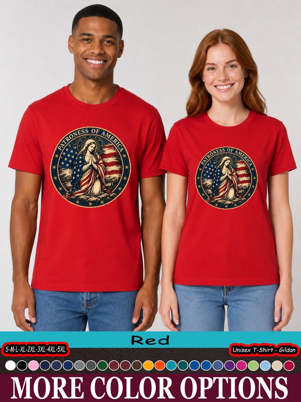 Our Lady Patroness Of America Shirt, Catholic USA Flag Mary Tee