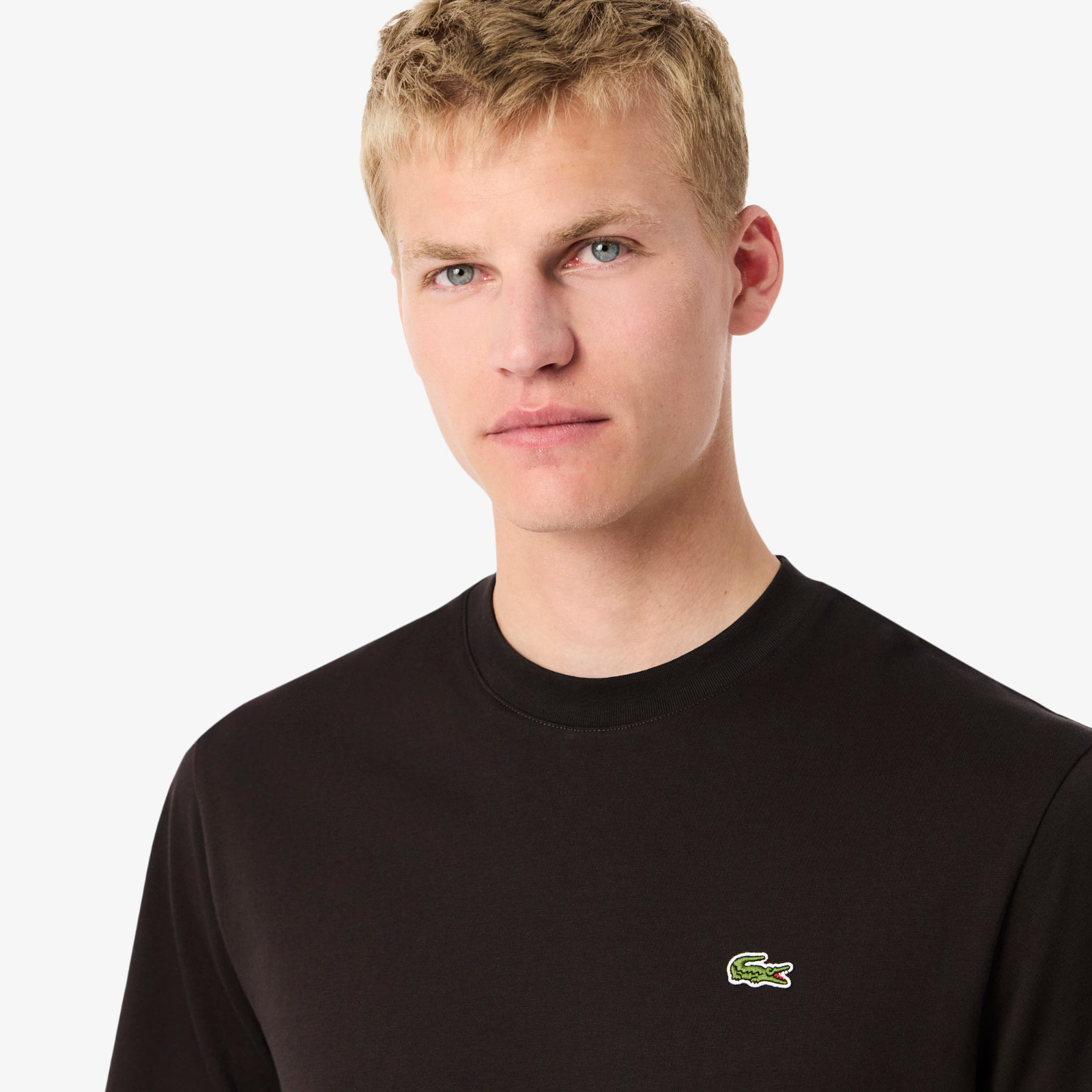 LACOSTE MEN’S CREW NECK T-SHIRT 100% COTTON art. TH7318 – WHITE and BLACK