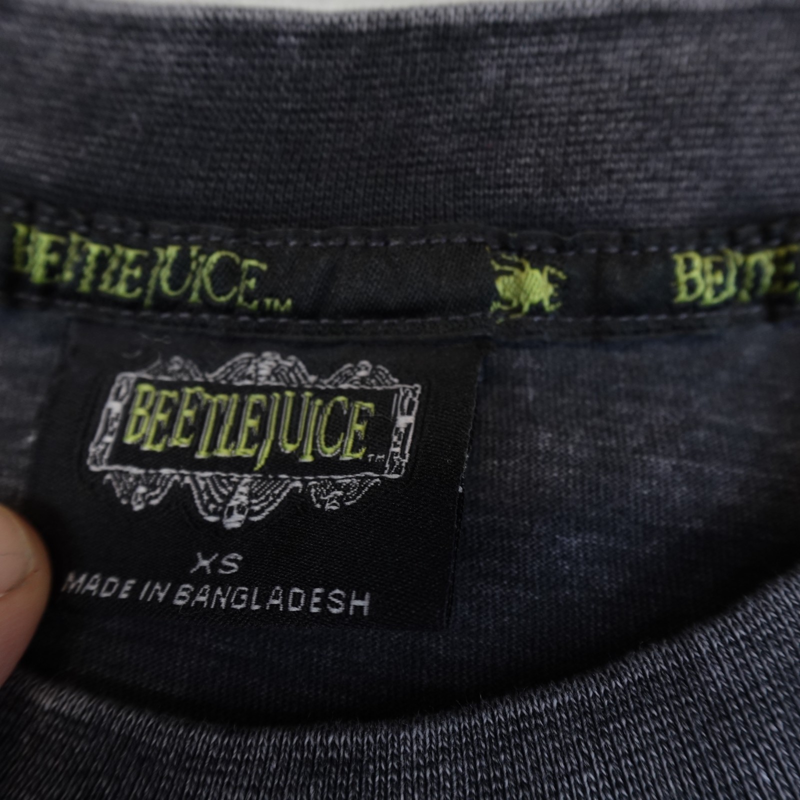 Beetlejuice Shirt Adult XS Black Short Sleeves Faded Crew Neck