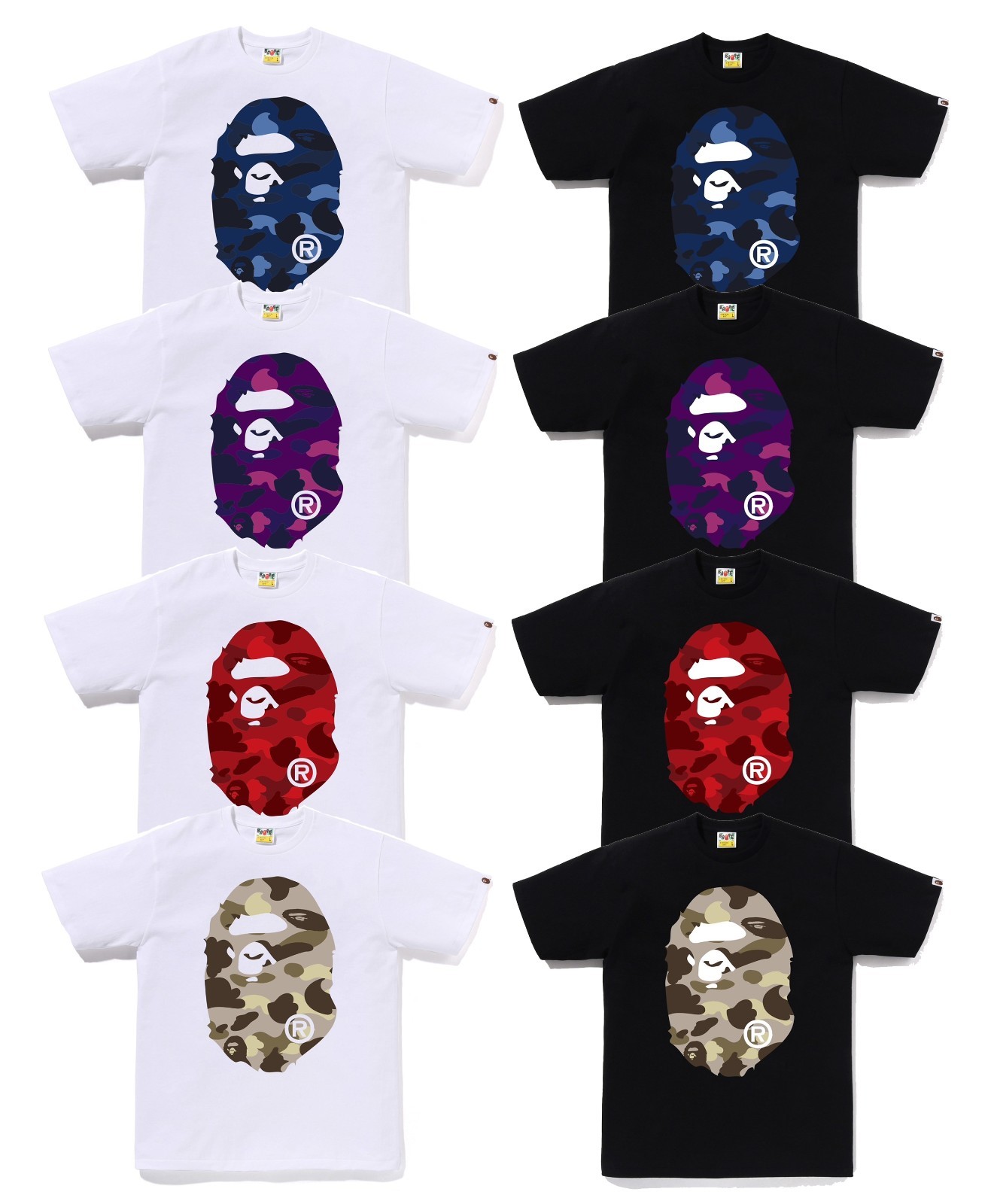 A BATHNIG APE Men’s COLOR CAMO BIG APE HEAD TEE 1M80110021 z