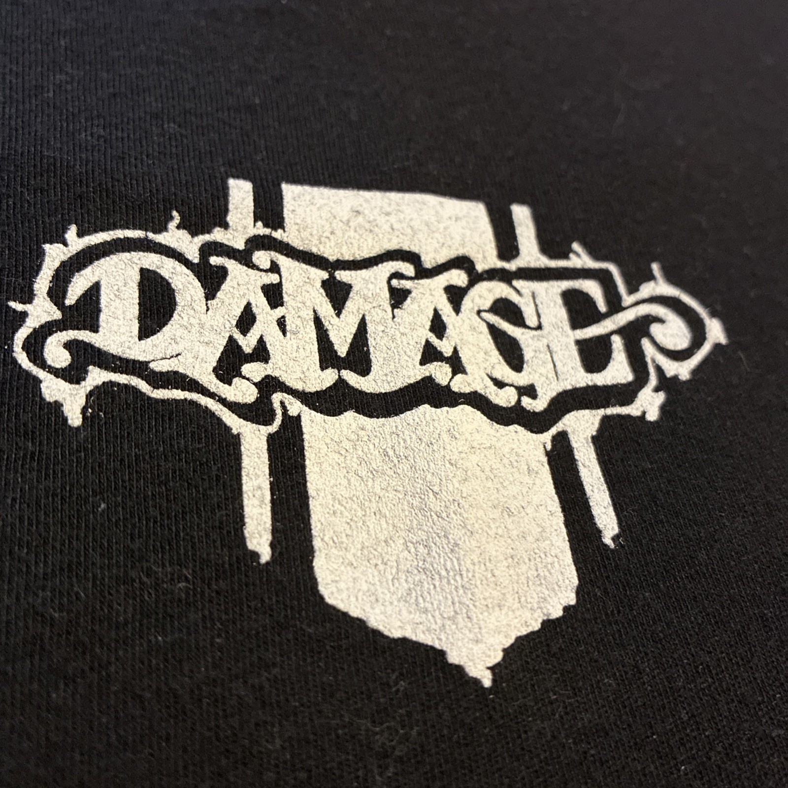 Damage Skateboards Double-Sided Logo Graphic T-Shirt (Unisex L/Black) READ DESC.