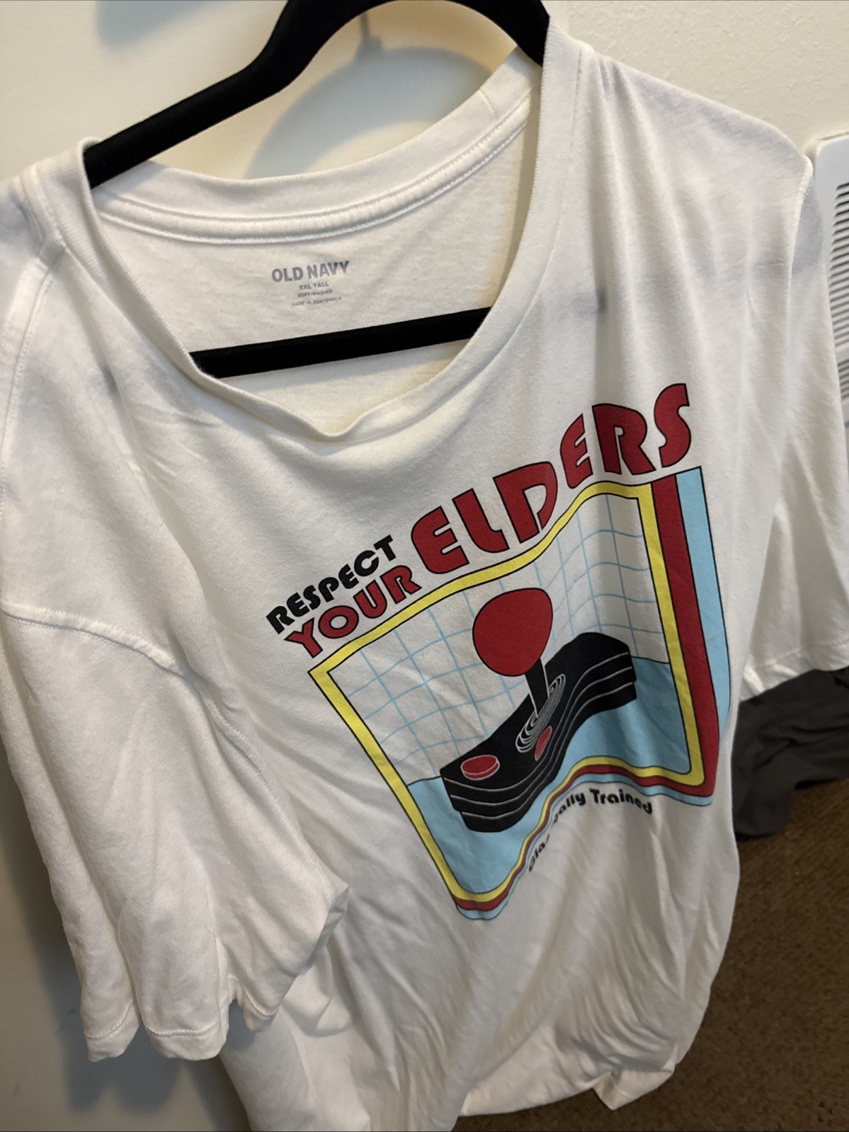 Old Navy Respect Your Elders Classically Trained Men’s 2XL Tall White T-Shirt.
