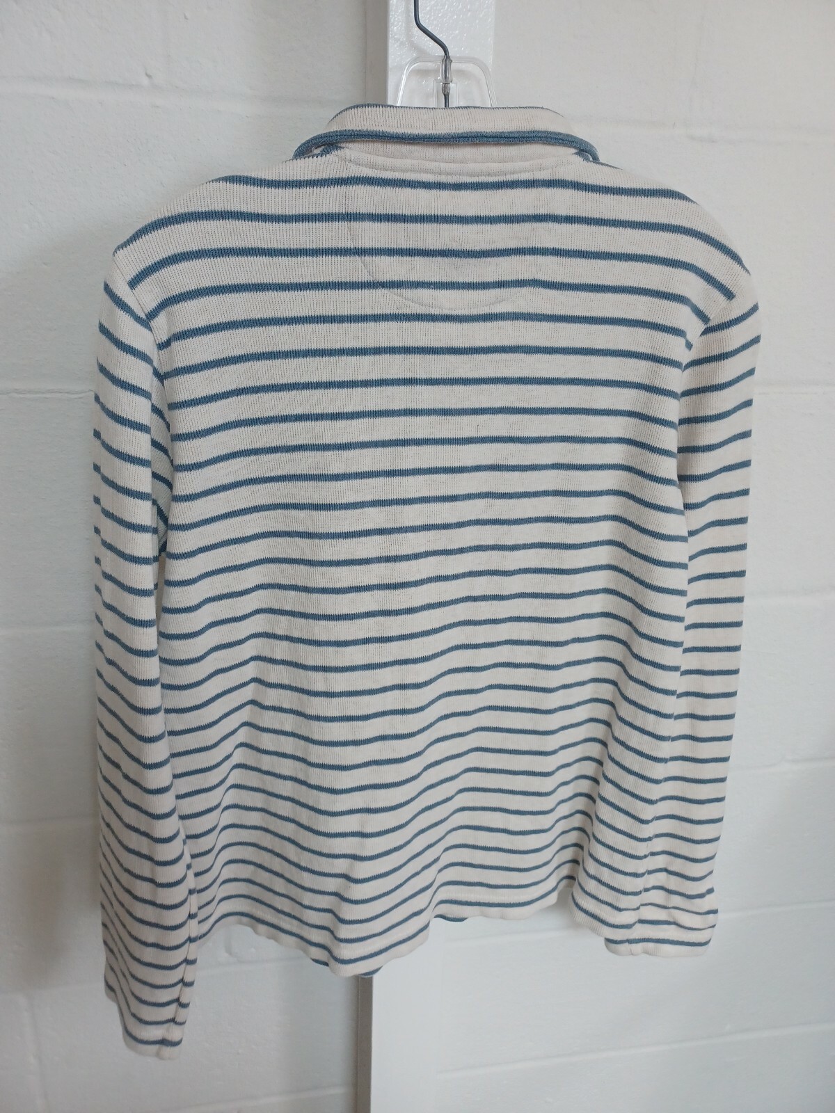 Orvis Gray Striped Long Sleeve Thermal Pullover Shirt Adult Mens Size Medium VGC