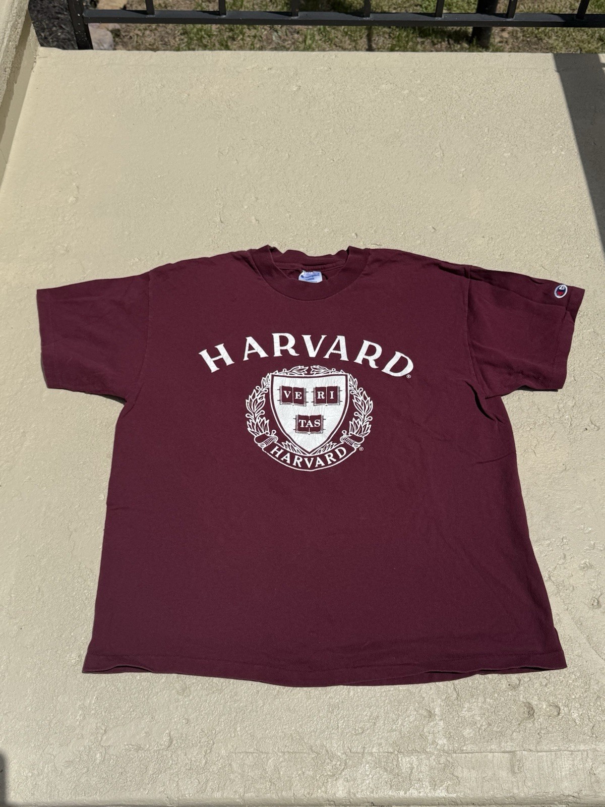 Vintage 80s Harvard University Champion Tee Shirt Mens L Single Stitch