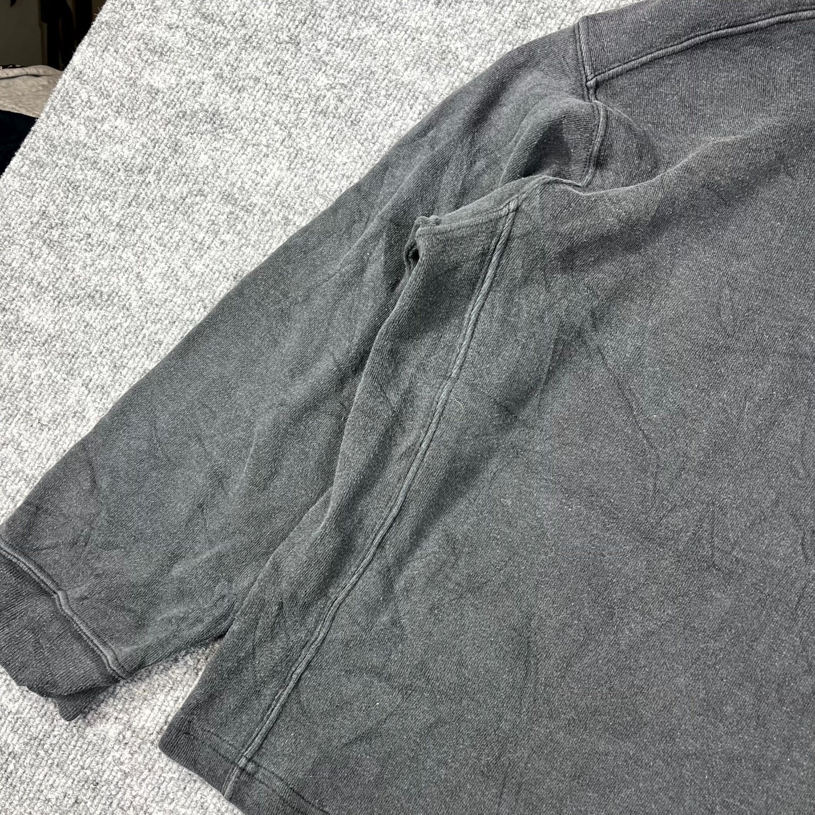 Studio Serie New York Shirt Mens Large Black Cotton Mock Neck Relaxed Flatlock