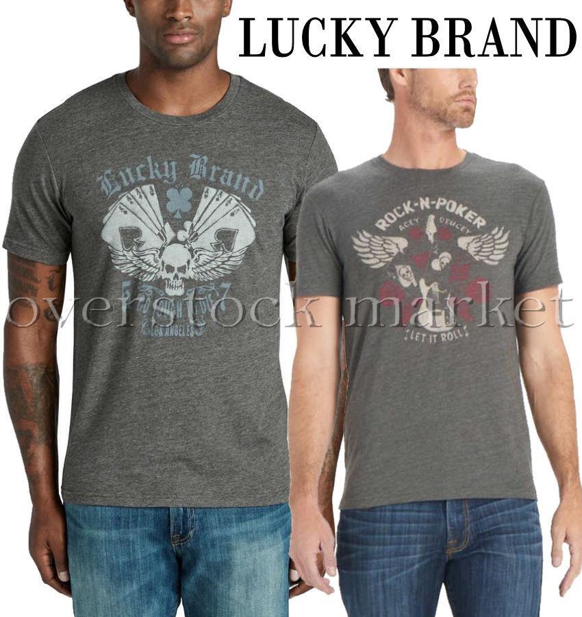 NEW! MEN’S ORIGINAL LUCKY BRAND GRAPHIC SHORT SLEEVE T-SHIRT! SOFT FEEL! VARIETY