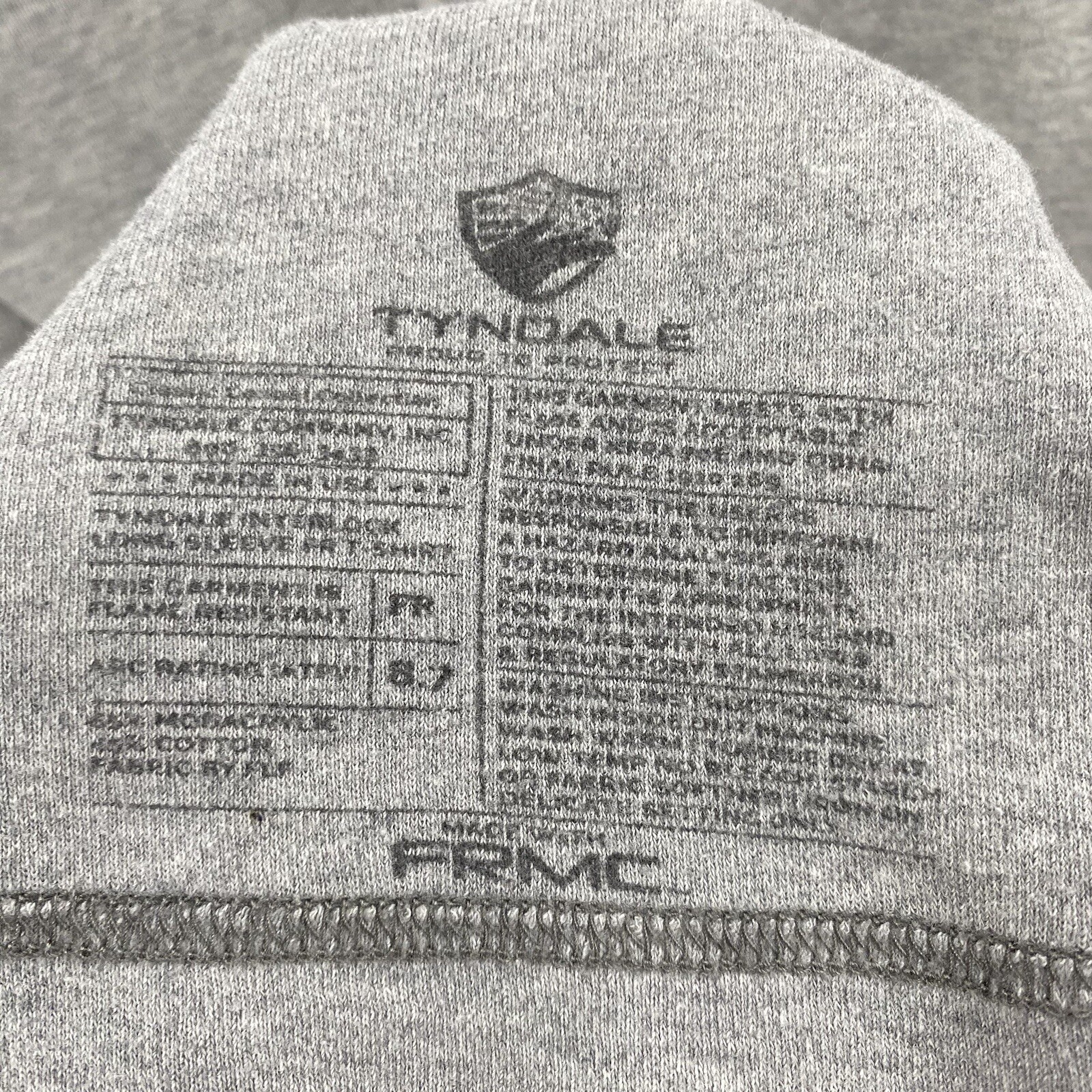 Tyndale FR T Shirt Men XXL 2XL Gray Fire Resistant Welding Welder 8 Cal Cat 2