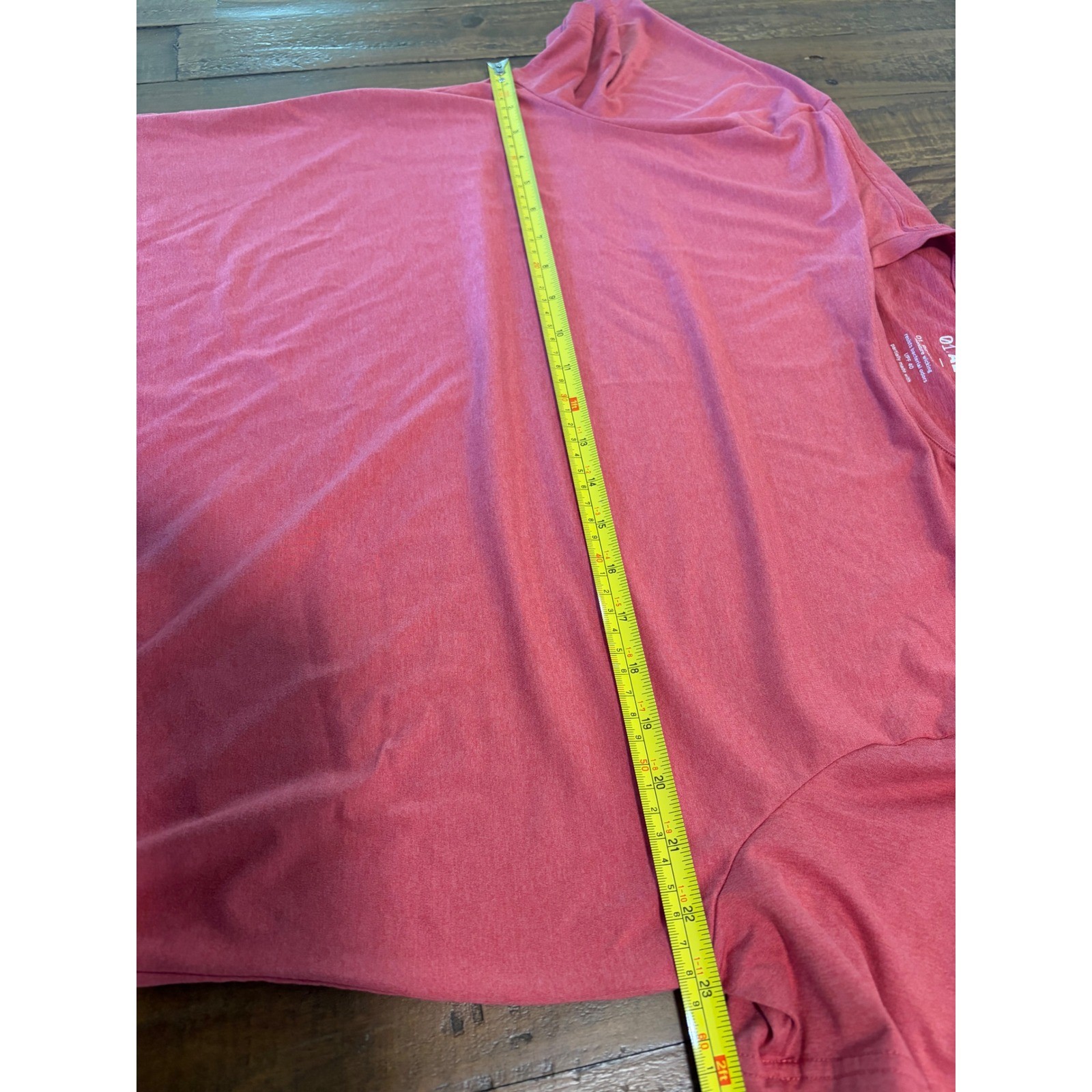 01.Algo Mens Performance T-Shirt Coral Heather Quick Dry UPF 40 Size Large L-SH