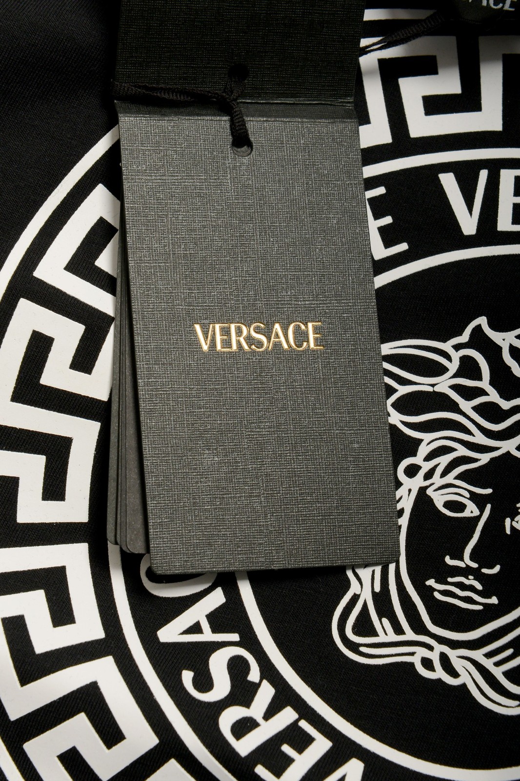 Versace Men’s Black Logo Print Crewneck Short Sleeve T-Shirt US 2XL IT 56