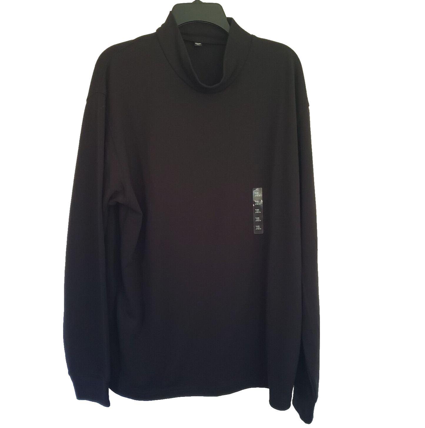 Uniqlo Mens XL Black Mock Neck Long Sleeve Shirt Minimalist Neutral NWOT