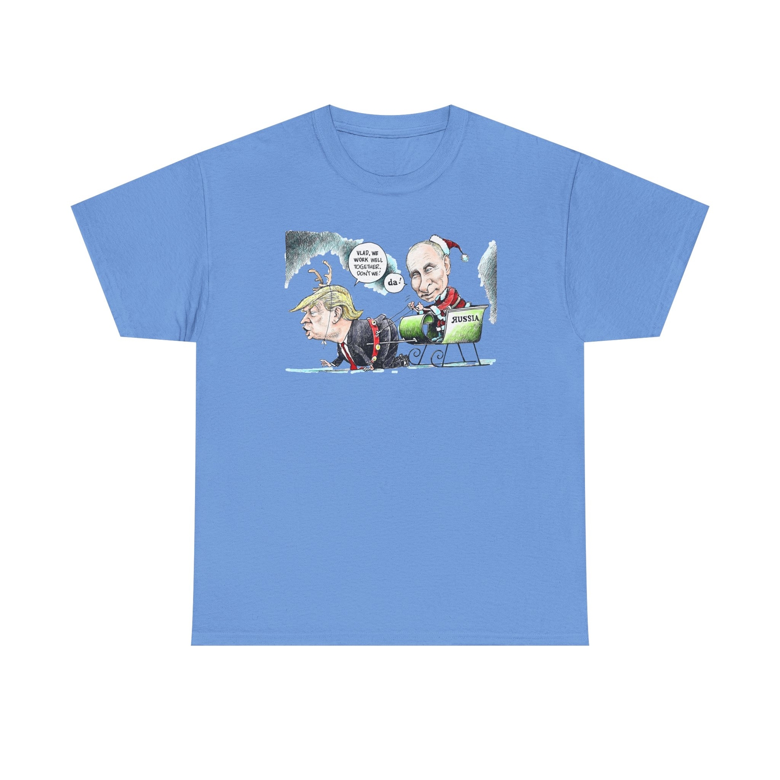 Political Cartoon Unisex Tee, Trump and Putin Design, Activist Shirt, Protest